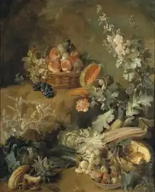 Still Life of Fruits and Vegetables "Earth" (1721), 145 x 113&nbsp;cm., Nationalmuseum
