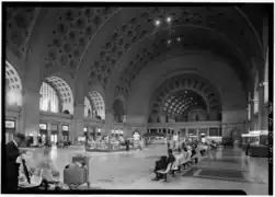 Union Station's interior waiting room.