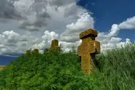"Four Brothers" stone crosses