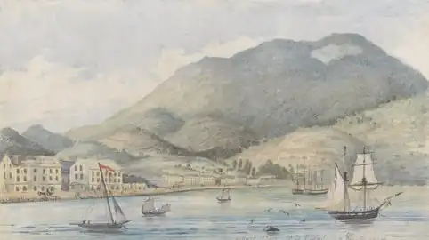 A View of Hobart, Tasmania (1846) Artist: Charles Emilius Gold