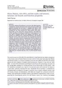 The front page of a study analyzing actor Keanu Reeves in the John Wick franchise.