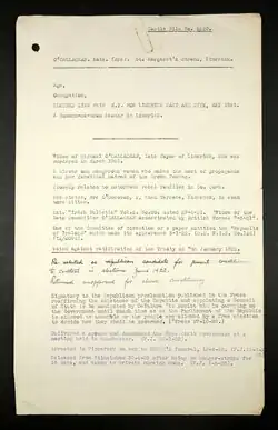 British Army intelligence file for Kate O'Callaghan